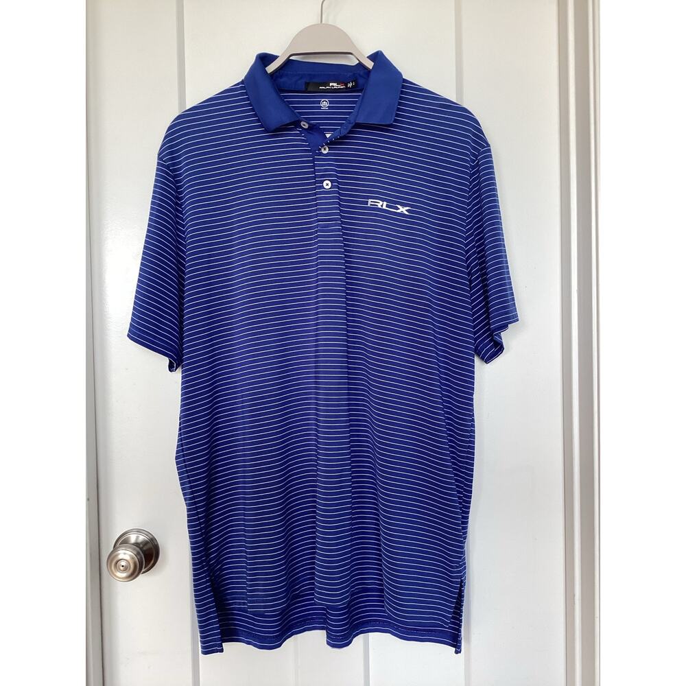 Polo Ralph Lauren RLX Blue Men's L Featherweight Golf Polo size large - Picture 2 of 11